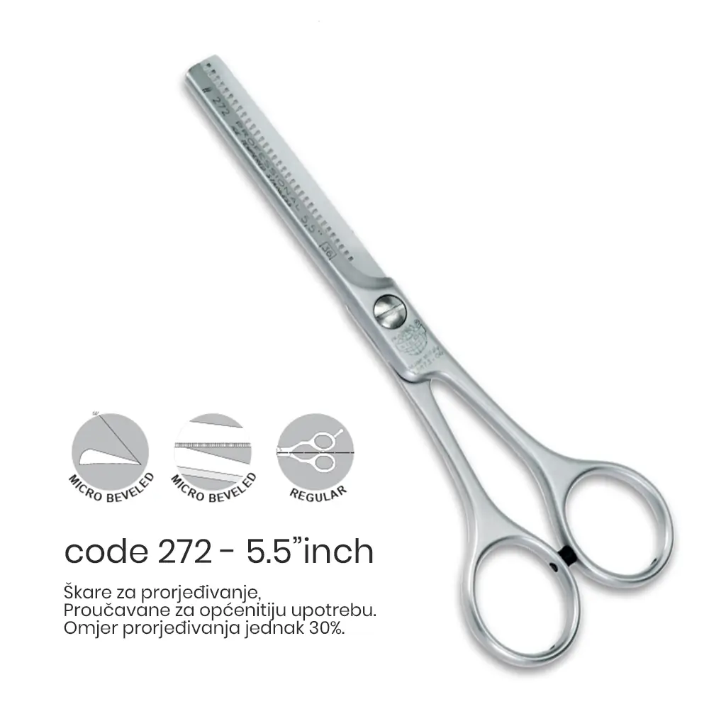 Academy Standard Set 3 Karakteristike Kiepe Efilir škara 272 za prorjeđivanje kose od 5.5"