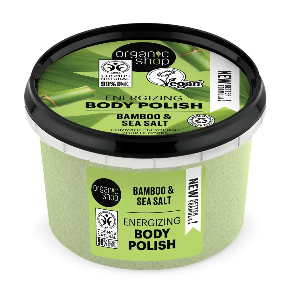 Energizing Body Polish Bamboo & Sea Salt 4 Pakiranje proizvoda organic shop piling za tijelo enerigizing bamboo & Sea salt u pakiranju od 250 ml