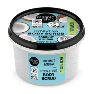 Pakiranje proizvoda organic shop hydrating piling za tijelo s kokosom u pakiranju od 250 ml