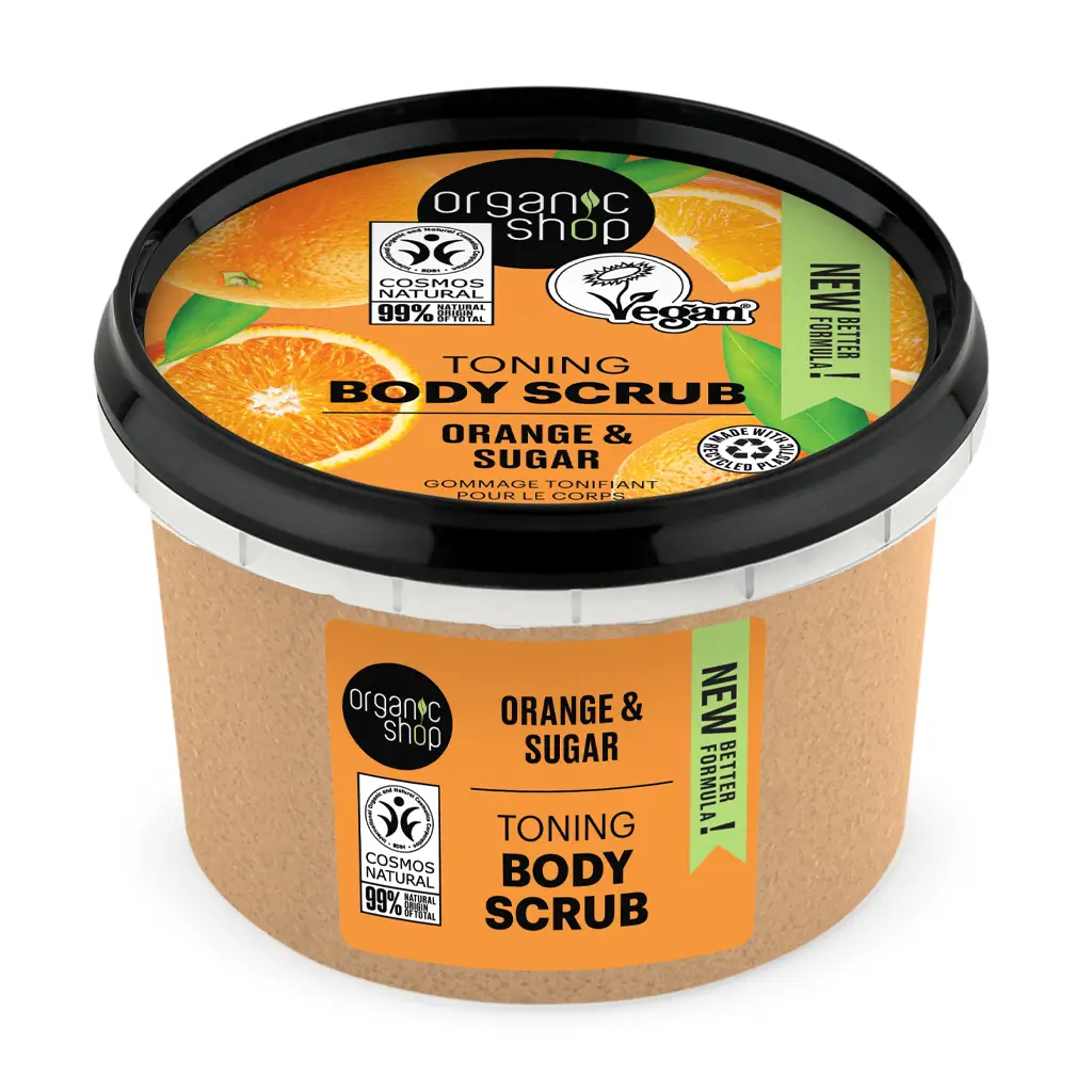 Toning Body Scrub Orange 3 Pakiranje proizvoda organic shop toning piling za tijelo orange u pakiranju od 250 ml